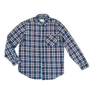ONE DAY AWAY Men’s Plaid Long-Sleeve Cotton Flannel Shirt Size L‎